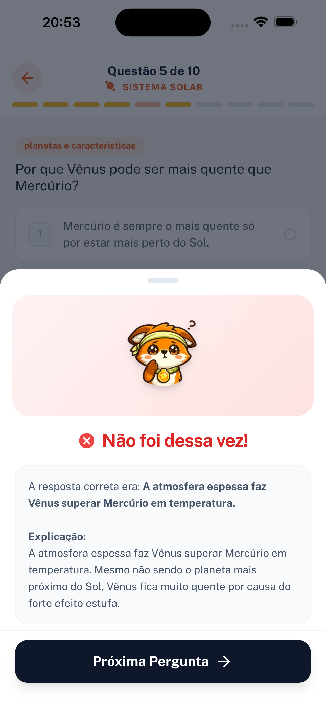 Quiz em andamento